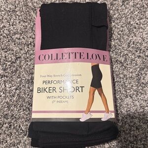 Performance Biker Short With Pockets- All Black